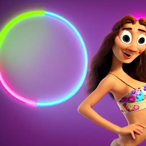 Image similar to remy lacroix hula hoop dancing as a pixar character