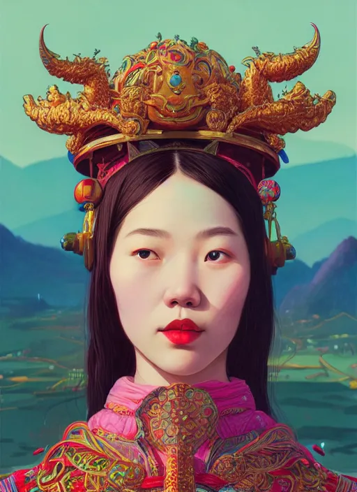 Prompt: pretty yunnan girl : : by martine johanna and simon stalenhag and chie yoshii and casey weldon and wlop : : ornate, dynamic, particulate, rich colors, intricate, elegant, highly detailed, centered, artstation, smooth, sharp focus, octane render, 8 k