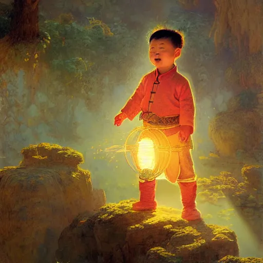 Prompt: xi pingping as winnie the pooh, radiant light, caustics, heroic, bright iridescent light, by gaston bussiere, bayard wu, greg rutkowski, maxim verehin