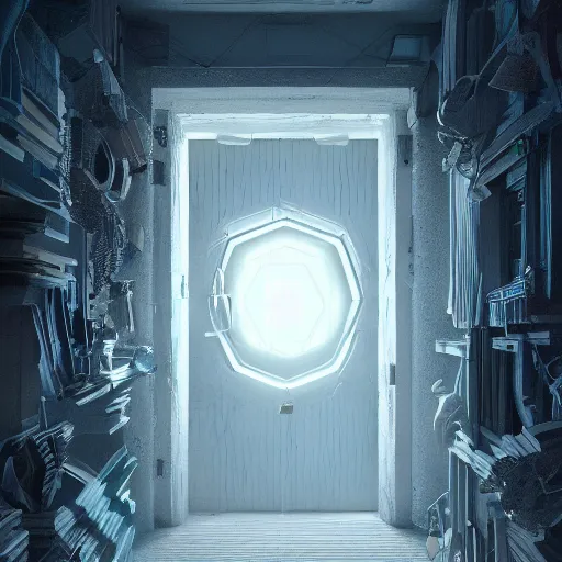 Image similar to a portal to another dimension in a closet door, intricate artwork by tooth wu and wlop and beeple. octane render, trending on artstation, greg rutkowski very coherent symmetrical artwork. cinematic, hyper realism, high detail, octane render