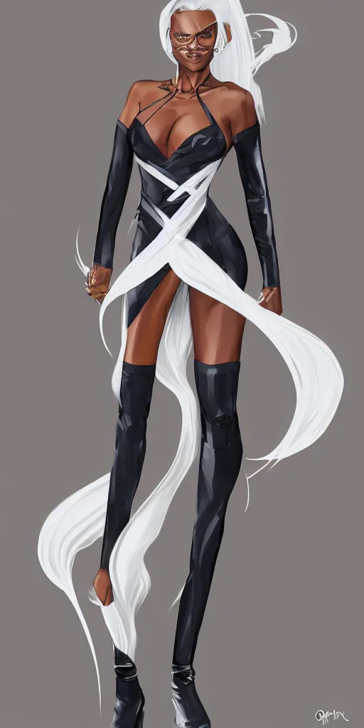 Image similar to Ororo Munroe dressed in Louis Vuitton, 8k, concept art, digital art, artstation