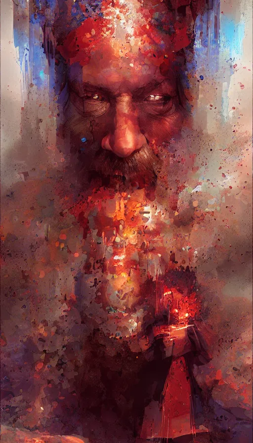 Image similar to portrait of a digital shaman, by marc simonetti