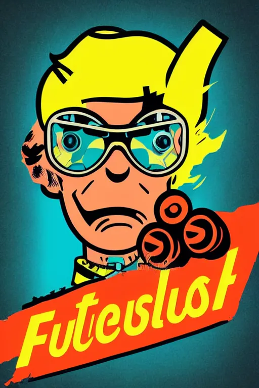 Image similar to fallout 7 6 retro futurist illustration art by butcher billy, sticker, colorful, illustration, highly detailed, simple, smooth and clean vector curves, no jagged lines, vector art, smooth andy warhol style