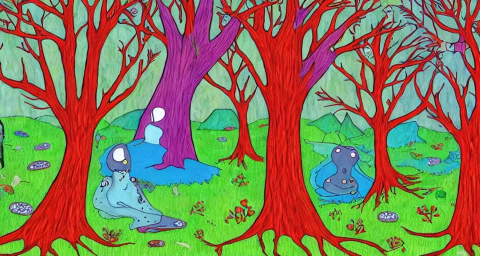 Image similar to Enchanted and magic forest, by Allie brosh