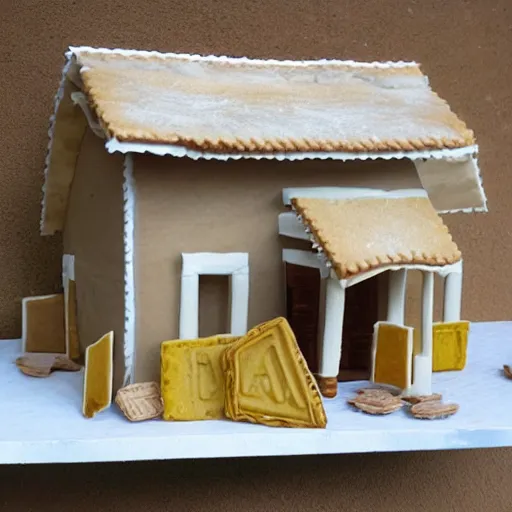 Image similar to house made from biscuits