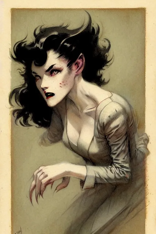Prompt: (((((1950s vampire cover art . muted colors.))))) by Jean-Baptiste Monge !!!!!!!!!!!!!!!!!!!!!!!!!!!