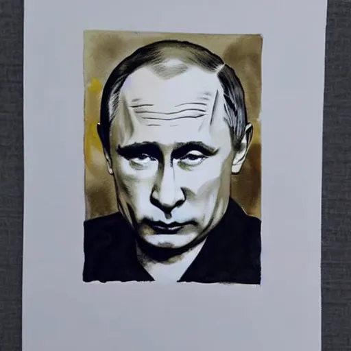 Prompt: vladimir putin, simple watercolour