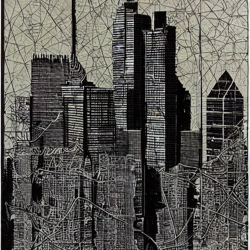 Image similar to dallas skyline by ed fairburn, joseph clement coll, franklin booth