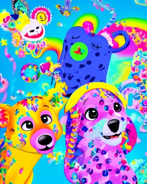 Prompt: a social media website designed by lisa frank