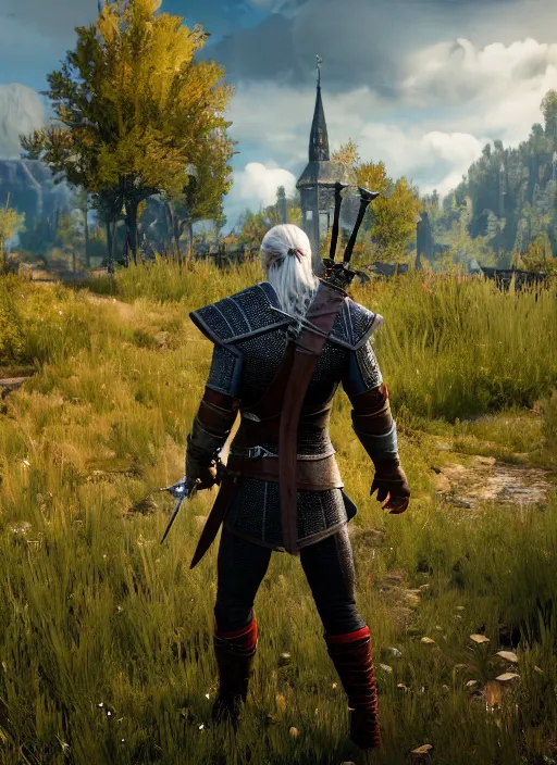 Prompt: Tom Holland in The Witcher 3, gameplay, 8k, HD