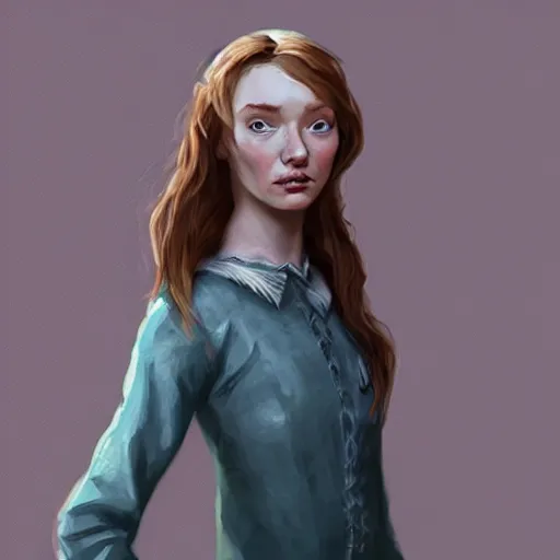 Prompt: eleanor tomlinson posing peasantry clothing, wistful, highly detailed, digital painting, artstation, concept art, smooth, sharp focus, illustration