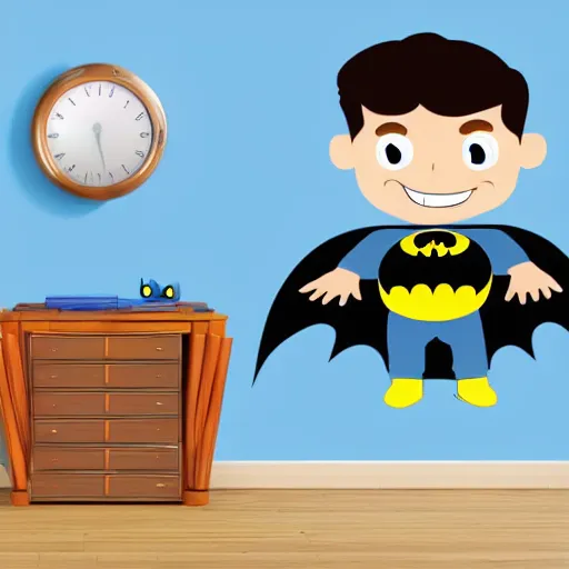 Image similar to batman as a very young boy smiling on the cartoon wild - kratts, sticker - art, svg vector, adobe - illustrator