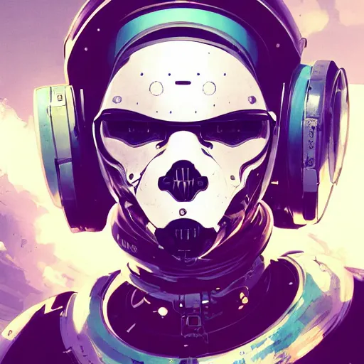 Prompt: highly detailed portrait of a post-cyberpunk robotic young lady with space helmet and wired cybernetic face modifications, skull helmet design, robotic limbs, by Akihiko Yoshida, Greg Tocchini, Greg Rutkowski, Cliff Chiang, 4k resolution, persona 5 inspired, vibrant but dreary color scheme with sparking stray wiring