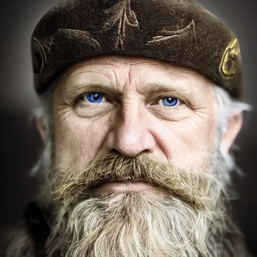 Image similar to close up of face of average looking 5 0 year old blond man with a blond beard and blond mutton chops, short wavy blond hair, green eyes, 1 8 0 0 s soldier, portrait, 4 k