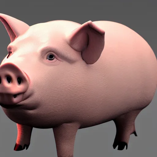 Image similar to a 3 d render of a pig, realistic, ultra high detail, 8 k.