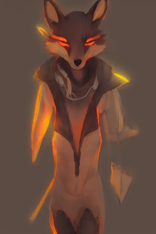 Image similar to a fox fursona, trending on artstation, by kawacy, furry art, digital art, cyberpunk, high quality, backlighting