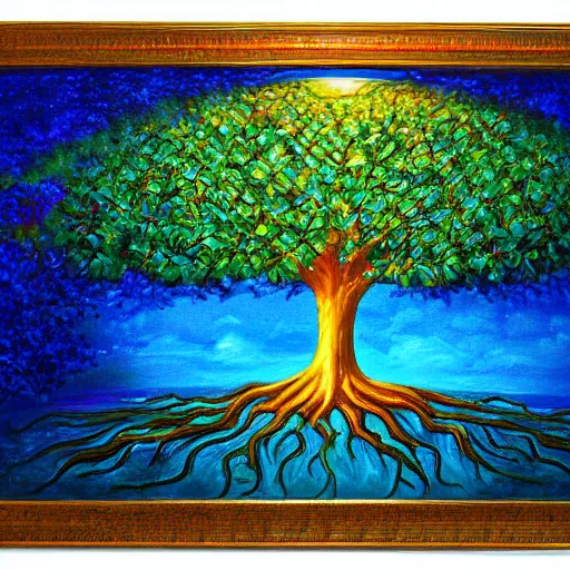 Image similar to tree of life 8 k 3 d 8 k resolution detailed painting maximalist