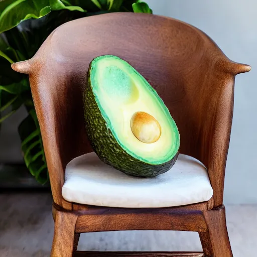 Image similar to an avocado as an arm chair