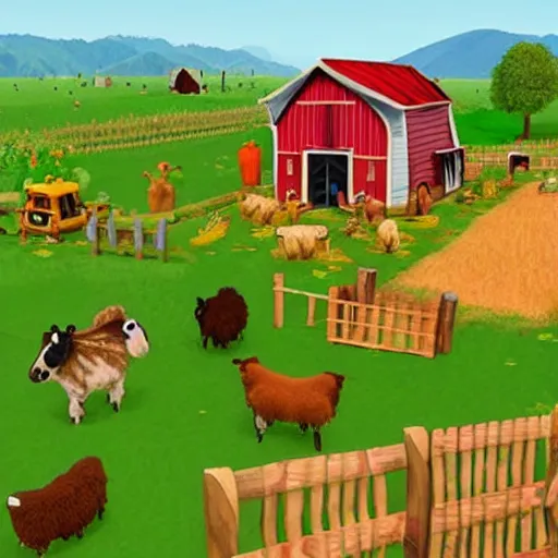 Image similar to a farmville farm