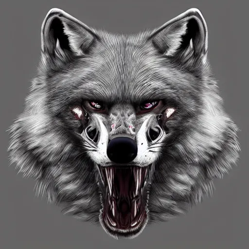 Image similar to alpha wolf head, scarred eye, head, digital art, highly detailed, artstation, digital art