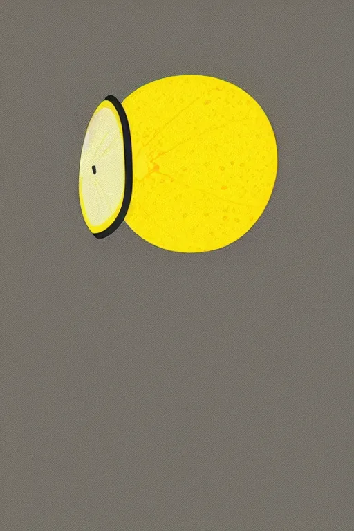 Image similar to minimalist colorful art of a yellow lemon on white background, illustration, vector art