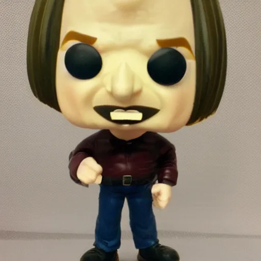 Image similar to mark e smith as a funko pop toy