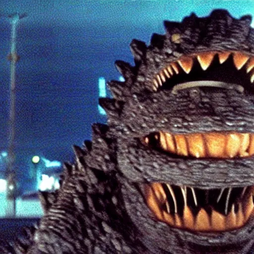 Prompt: a film still of Godzilla in Fear and Loathing in Las Vegas (1998)