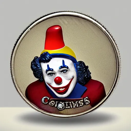 Prompt: The money of clowns coins, photo realistic, highly-detailed, award-winning