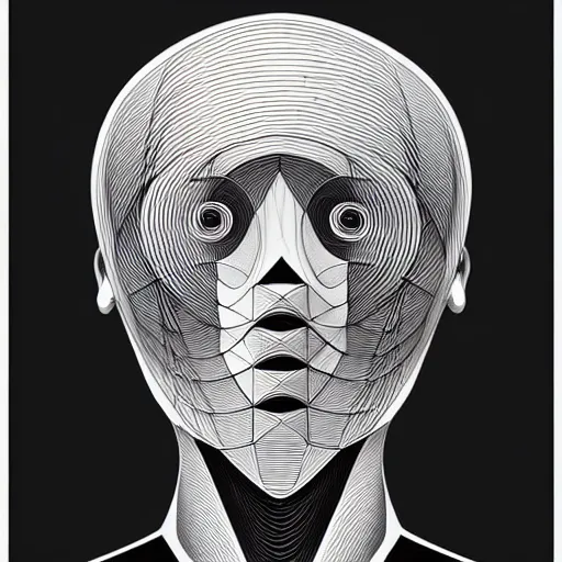 Prompt: white conceptual figurative post - morden monumental abstract portrait made by escher and piranesi, highly conceptual figurative art, intricate detailed illustration, illustration sharp geometrical detail, vector sharp graphic, controversial poster art, polish poster art