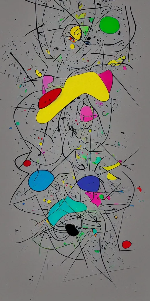 Prompt: minimalistic graffiti masterpiece, minimalism, 3d abstract render overlayed, black background, psychedelic therapy, artwork by joan miro, trending on ArtStation, ink splatters, pen lines, incredible detail, creative, positive energy, happy, unique, negative space, face, artgerm