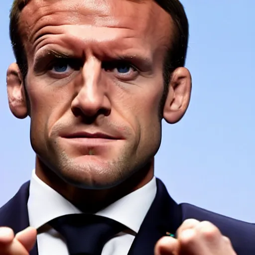 Image similar to emmanuel macron as conor mcgregor, photographic