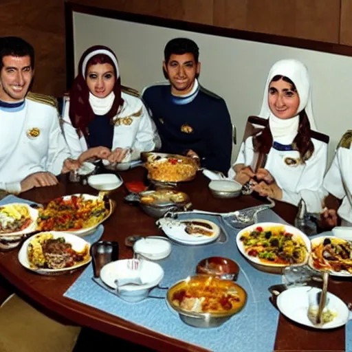 Image similar to starship enterprise arabic cabin crew with lebanese food and music