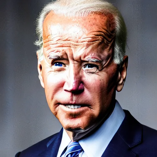 Image similar to joe biden suspiciously looking into the camera, portrait, magazine photograph, cnn, fox news, looking confused