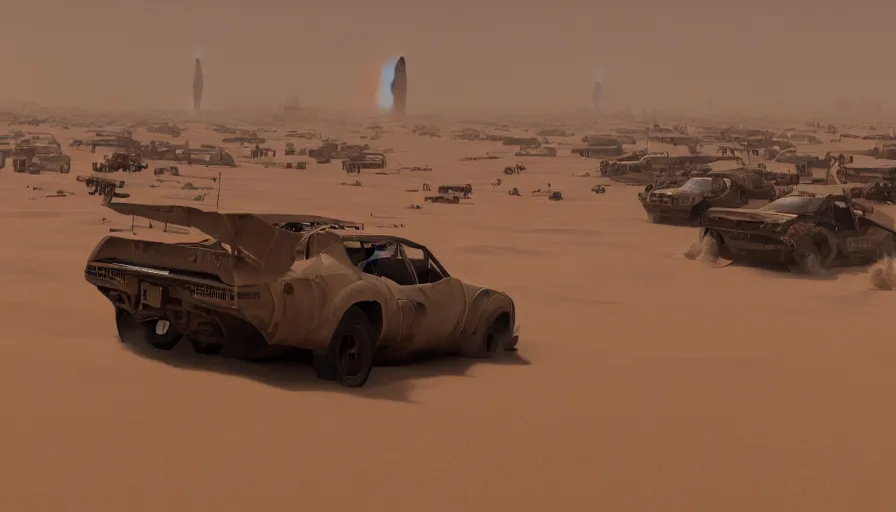 Image similar to washington dc in mad max, tons of sand, sandstorm, sand dunes, hyperdetailed, artstation, cgsociety, 8 k