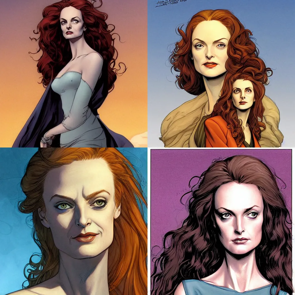 Prompt: face of Heather Graham, beautiful digital art by Abigail Larson and Al Williamson and Anne Stokes