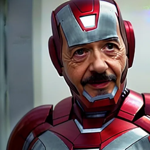 Image similar to moviestill of albert einstein as tony stark in ironman