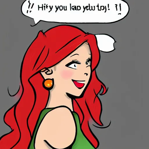 Image similar to flirty redhead, comic style,