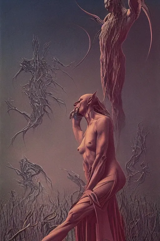 Prompt: an amazing masterpiece of art by gerald brom, Zdzisław Beksiński, the dark lord