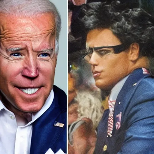 Image similar to Joe Biden in JoJo's Bizarre Adventure