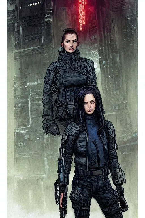 Image similar to Sonya. Deadly blackops mercenary. cyberpunk. Blade Runner 2049. concept art by James Gurney and Mœbius.