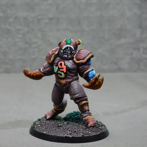 Prompt: realistic photo of human blitzer from blood bowl