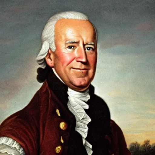 Image similar to an portrait of joe biden in 1 7 7 7, detailed