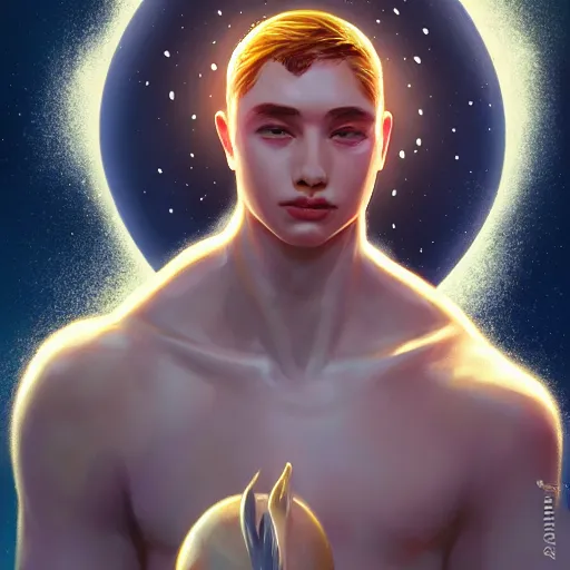 Prompt: the god of the milky way,human, artstation