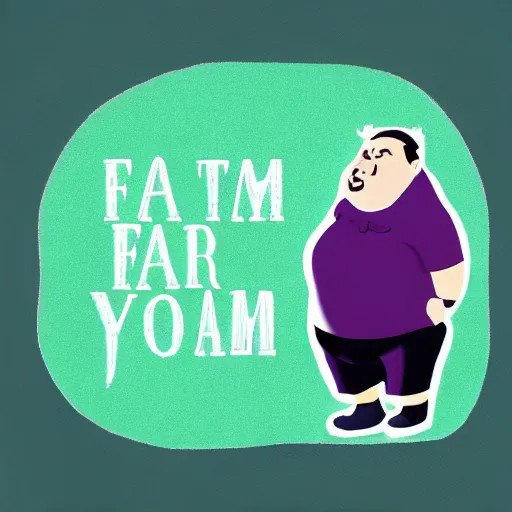 Image similar to fat man we respect you a lot fat man, snake oil CMO purple green color scheme