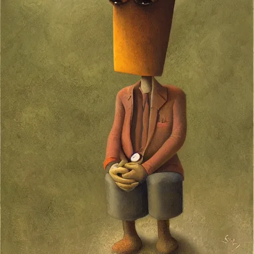 Prompt: a portrait of a character in a scenic environment by Shaun Tan