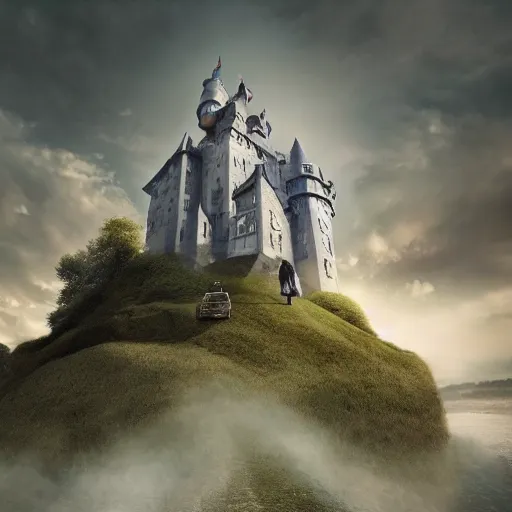 Image similar to a castle in the sky, digital art by erik johansson, 8 k resolution, hyper detailed, sharp focus