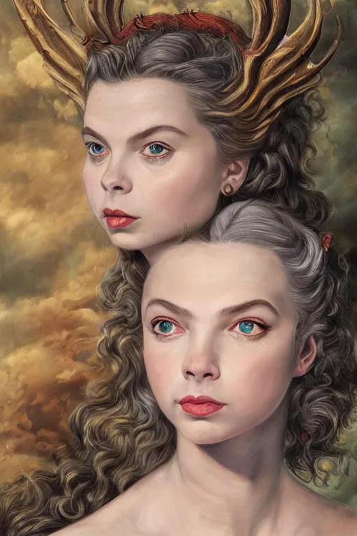 Image similar to A fantasy comic book style portrait painting of Ingrid Bergman, Anya Taylor-Joy, hybrid, as an Atlantean Reptilian Warrior, François Boucher, Oil Painting, Mystical Valkyrie, unreal 5, DAZ, hyperrealistic, octane render, Regal, Refined, Detailed Digital Art, RPG portrait, Michael Cheval, William-Adolphe Bouguereau, Walt Disney (1937), Steampunk, dynamic lighting, Highly Detailed, Cinematic Lighting, Unreal Engine, 8k, HD