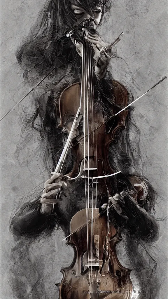 Prompt: portrait of a spider playing a violin, detailed, elegant, highly detailed, artstation, concept art, illustration, sharp focus, art by kurozaki sakura,