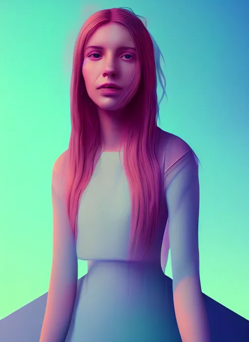 Image similar to a portrait of a pretty young lady by beeple