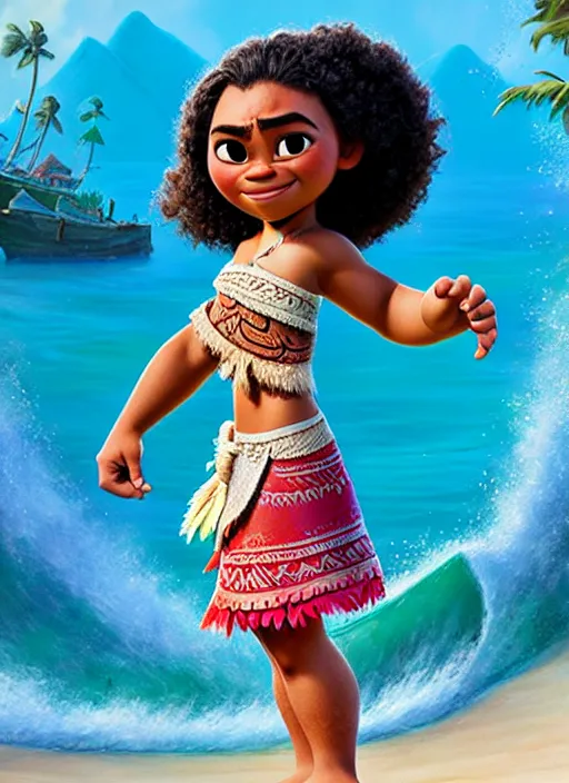 Prompt: moana 2, the sequel, wlop + royo + artgerm